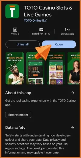 Open de TOTO-app